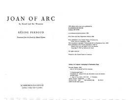 JOAN of ARC Dy Herself and Her Witnesses 1994 Edition with a New Cover Published by SCARBOROUGH HOUSE Lanham, MD 20706