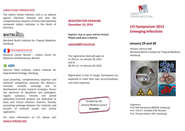 LCI-Symposium 2015 Emerging Infections Register Now As Space Will Be Limited
