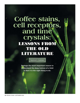 Coffee Stains, Cell Receptors, and Time Crystals: LESSONS from the OLD LITERATURE