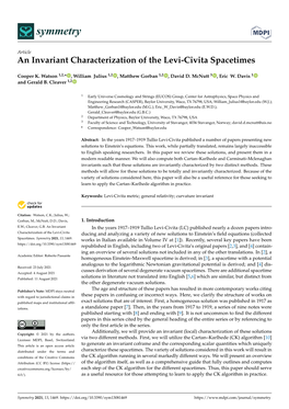 An Invariant Characterization of the Levi-Civita Spacetimes