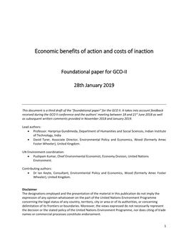 Economic Benefits of Action and Costs of Inaction