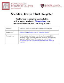 Jewish Ritual Slaughter