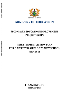 (Seip) Resettlement Action Plan for 6 Affected