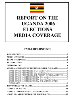 Report on the Uganda 2006 Elections Media Coverage