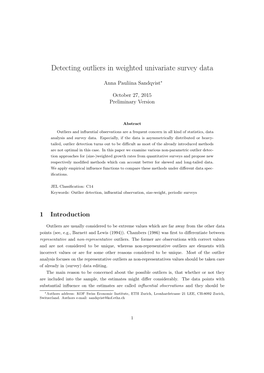 Detecting Outliers in Weighted Univariate Survey Data