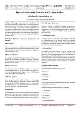 Types of Microwave Antenna and Its Applications