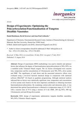 Optimizing the Polycarboxylation/Functionalization of Tungsten Disulfide Nanotubes