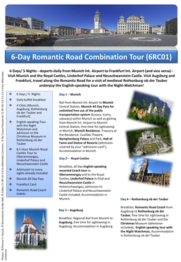 6-Day Romantic Road Combination Tour (6RC01)