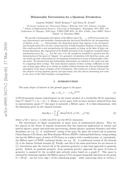 Holomorphic Factorization for a Quantum Tetrahedron