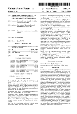 United States Patent (19) 11 Patent Number: 6,087,376 Crooks Et Al