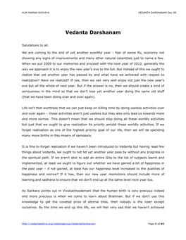 VEDANTA DARSHANAM Dec 09