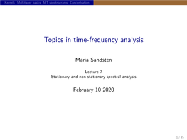 Topics in Time-Frequency Analysis