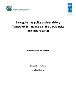 Strengthening Policy and Regulatory Framework for Mainstreaming Biodiversity Into Fishery Sector