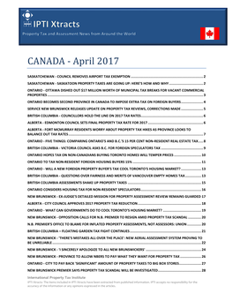 CANADA - April 2017