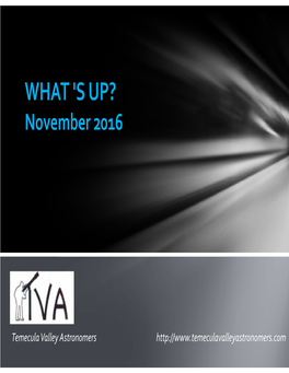 WHAT 'S UP? November 2016