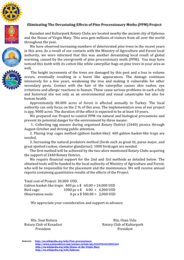 Eliminating the Devastating Effects of Pine Processionary Moths (PPM) Project