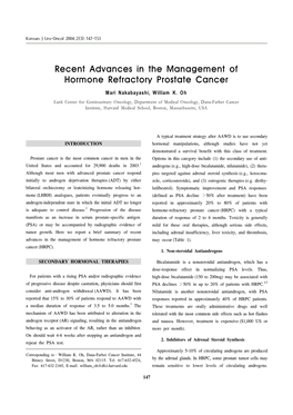 Recent Advances in the Management of Hormone Refractory Prostate Cancer