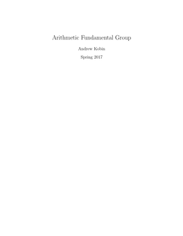 Arithmetic Fundamental Group