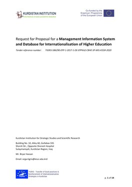 Request for Proposal for a Management Information System and Database for Internationalisation of Higher Education