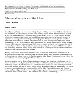Ethnomathematics of the Inkas