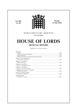 House of Lords Official Report