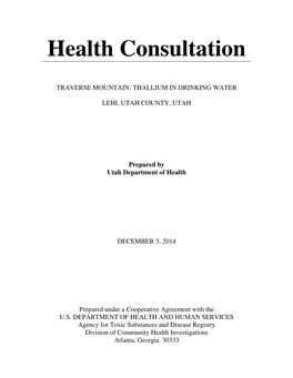 2014 Traverse Mountain Health Consultation (HC)