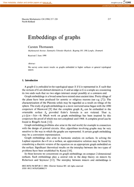 Embeddings of Graphs