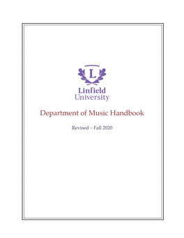 Music Department Handbook