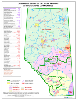 CHILDREN's SERVICES DELIVERY REGIONS and INDIGENOUS COMMUNITIES