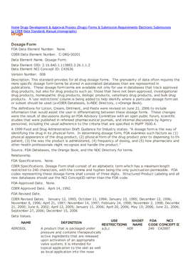 Dosage Form FDA Data Element Number