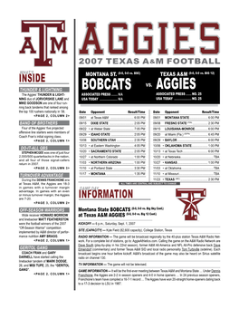 BOBCATS AGGIES the Aggies’ Thunder & Light- ASSOCIATED PRESS