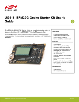 UG416: EFM32 Gecko Starter Kit User's Guide