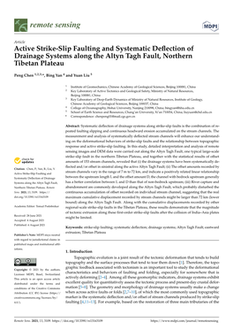 Active Strike-Slip Faulting and Systematic Deflection of Drainage