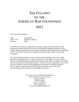 The Fellows of the American Bar Foundation