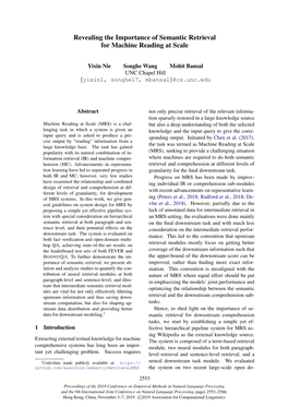 Revealing the Importance of Semantic Retrieval for Machine Reading at Scale