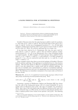 A Rank Formula for Acylindrical Splittings