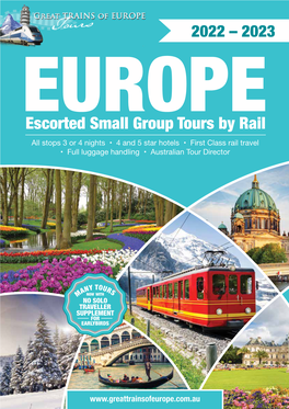 European Escorted Small Group Tours by Rail 2022-2023 V1.0