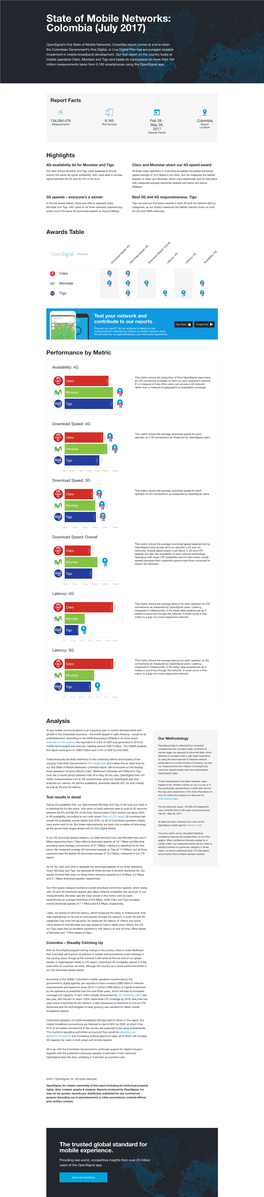 State of Mobile Networks: Colombia (July 2017)