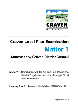 Matter 1 Statement by Craven District Council