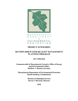 Project Summaries Section 604B Water Quality Management Planning