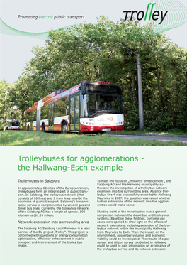 Trolleybuses for Agglomerations - the Hallwang-Esch Example