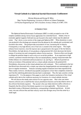 Virtual Cathode in a Spherical Inertial Electrostatic Confinement