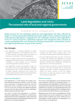 Land Degradation and Cities: the Essential Role of Local and Regional Governments