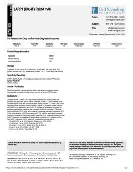 70180 LARP1 (D8J4F) Rabbit Mab