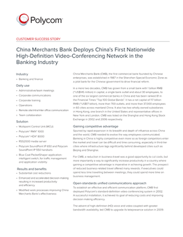 China Merchants Bank Customer Success Story