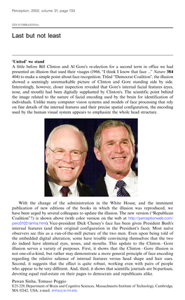 Illusion That Used Their Visages (1966, ``I Think I Know That Face ...'' Nature 384 404) to Make a Simple Point About Face Recognition