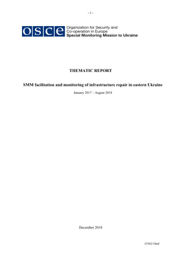 THEMATIC REPORT SMM Facilitation and Monitoring of Infrastructure