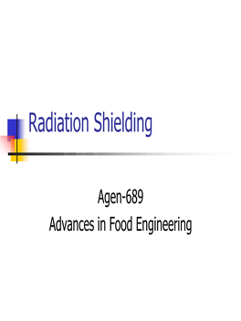 Radiation Shielding