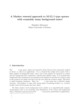 A Markov Renewal Approach to M/G/1 Type Queues with Countably Many Background States∗