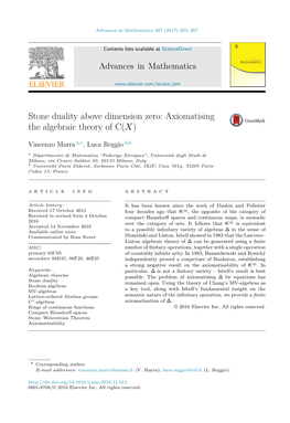 Stone Duality Above Dimension Zero: Axiomatising the Algebraic Theory of C(X)